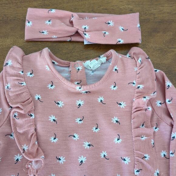 Girl pink pant romper with headband 24M New - Picture 3 of 6